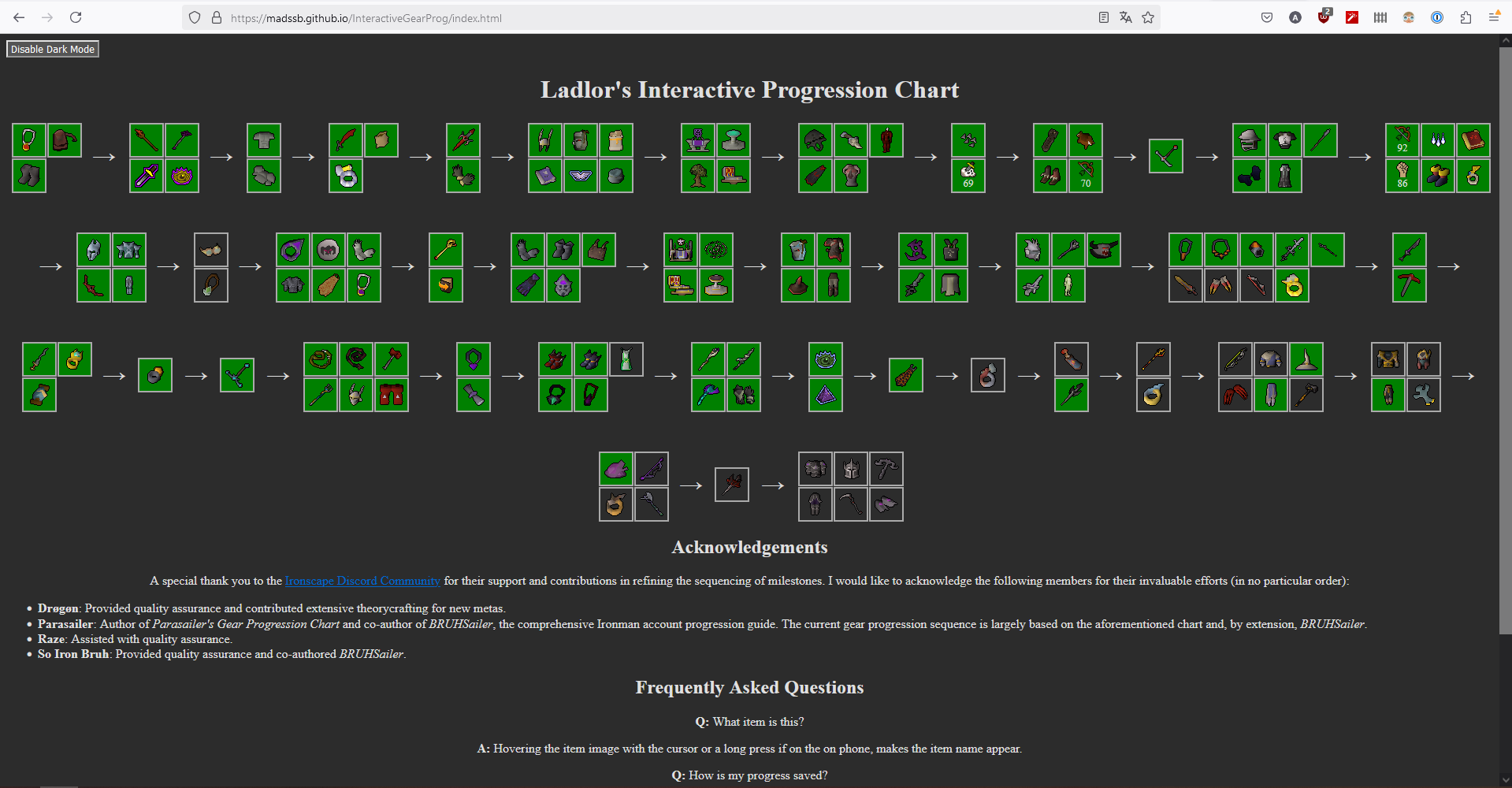 skjermpdump av interaktivt milepæl markering verktøy